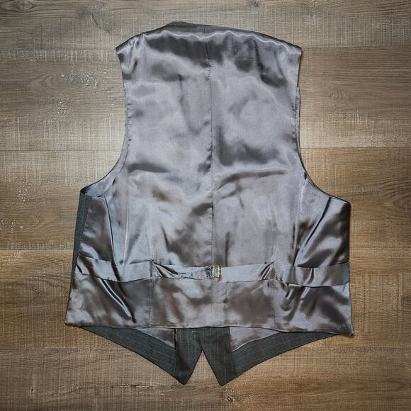 BROOKS BROTHERS Men’s 3-Piece Suit Jacket Vest Pants 42R Grey Wool Striped USA - Picture 4 of 16